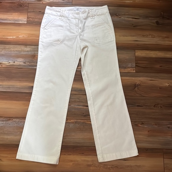 Ann Taylor Loft petites white straight leg 6P - Picture 1 of 4